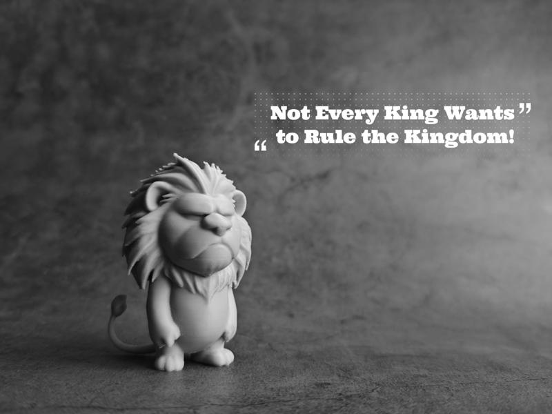 Melancholy Lion Miniature Animal Model Ornament