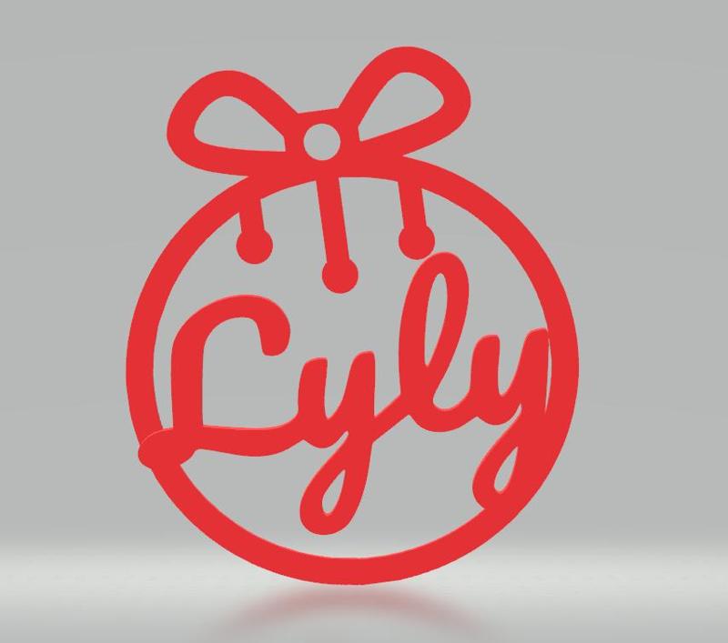 2 x Lyly, personalized Christmas tree ball