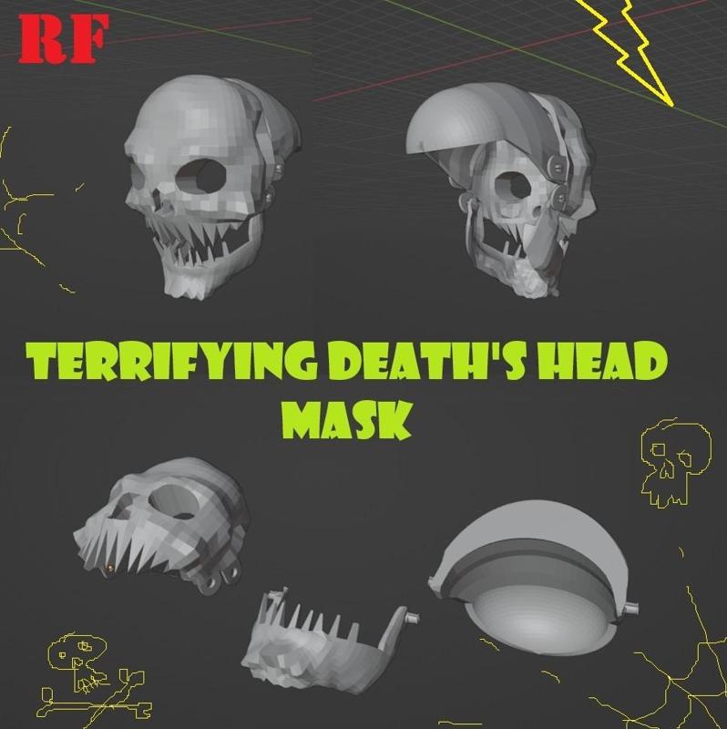 3 piece death's head mask