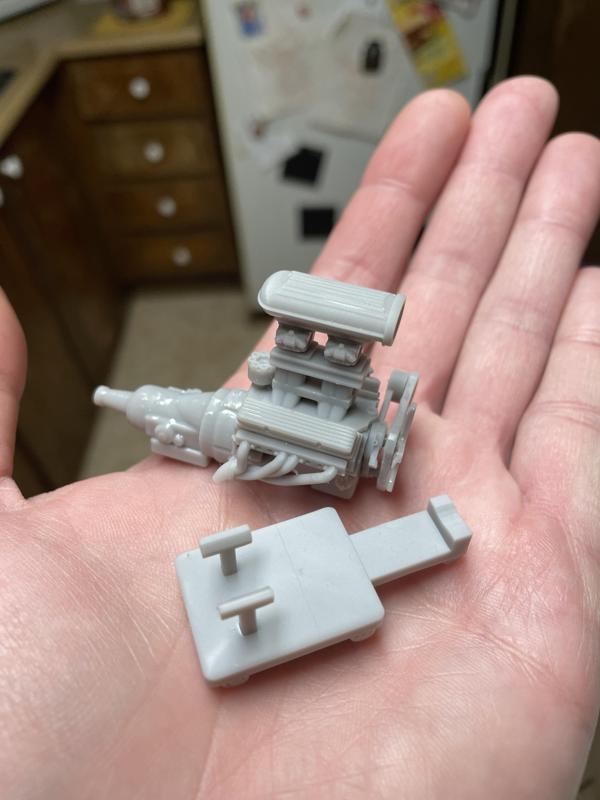 SBC 327 Chevrolet Engine Replacemant For AMT 55 Chevy BelAir Sedan Tunnel Ram