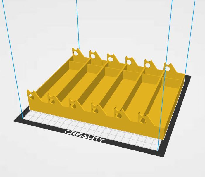 Engine Part holder x6 Sections. Pushrod/valve box. Storage box/tray