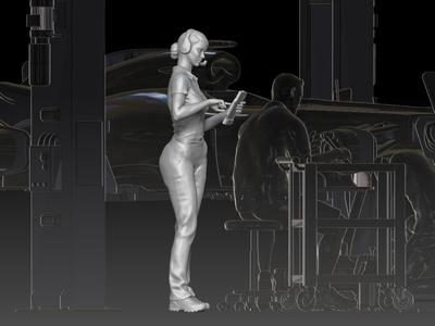 mechanic 4 at work in the garage during the Formula 1