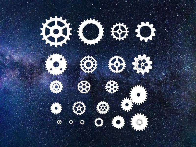 Mechanical Gears - 21 gears for engines, clocks, robots, electric motors, bicycles, trains for 3D Printing