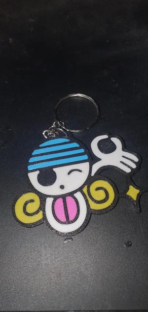 Multicolor keychain skull wink one piece