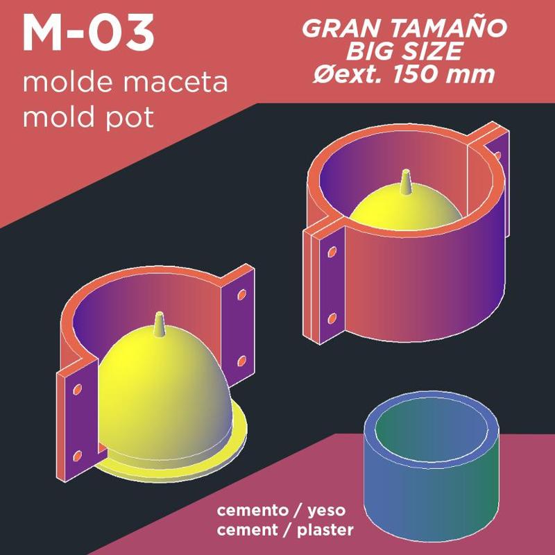 Mold for Cement or Gypsum Planter - 150 mm