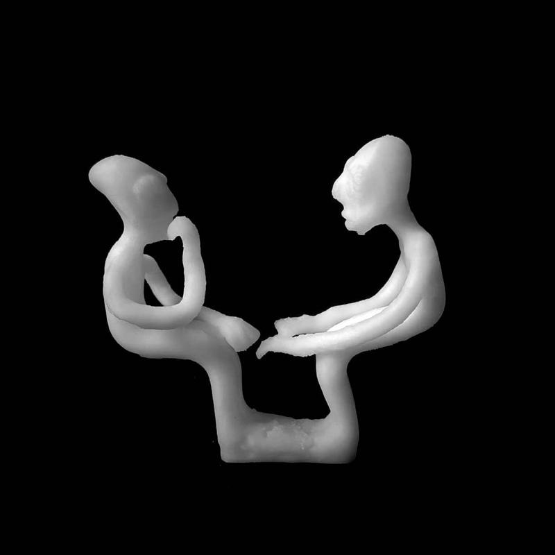 Gold weight in the form of a two standing male figures at The British Museum, London