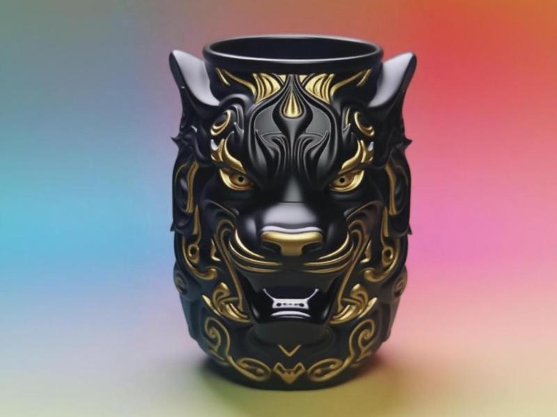 Artistic Tiger Head Pen Holder