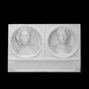 Marble funerary relief of Lucius Antistius Sarculo and his wife Antistia Plutia