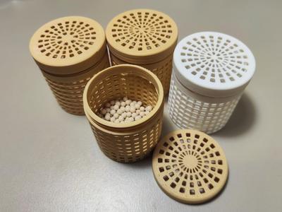 Desiccant-specific vented container