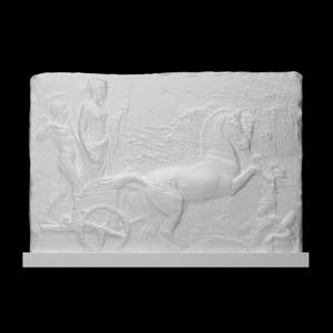 Relief sculpture of a chariot pulled by horses