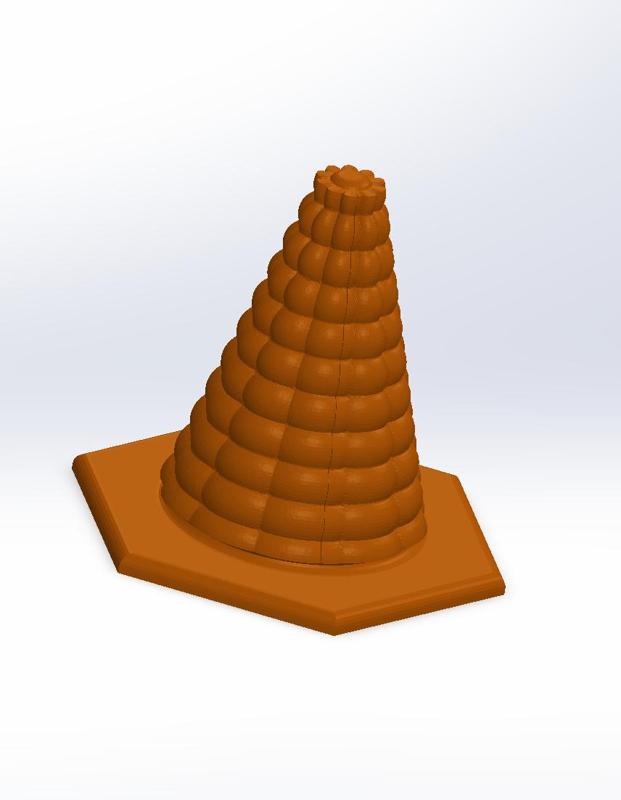 3D Decorative Textured Cone