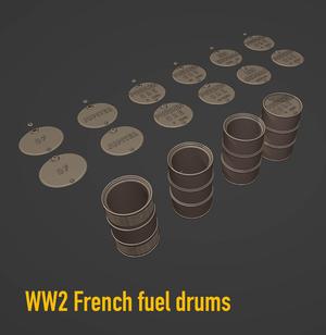 DIORAMA - WW2 French fuel drum - 1/35