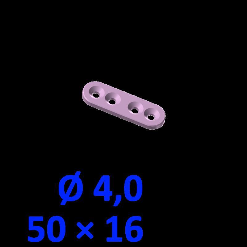 Connecting lug 50x16, screw Ø 4.0 mm