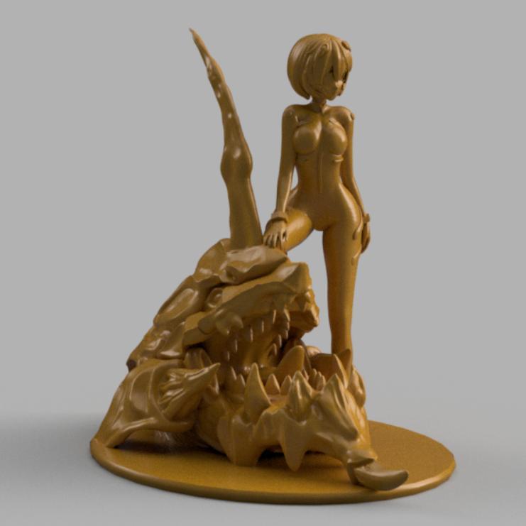 Anime - Rei Ayanami with Eva 01