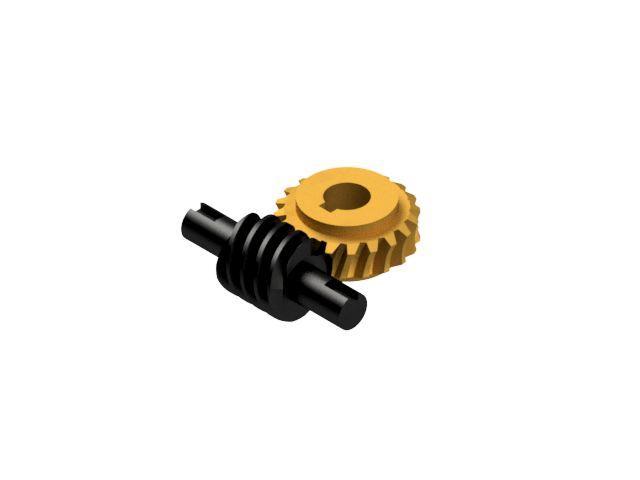 Worm Gear - Center D. 30 mm - Ratio  5 & 10 - Worm with Shaft