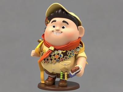 Russell - Up Russell - Animated movie peripheral figure - Children's coloring toy