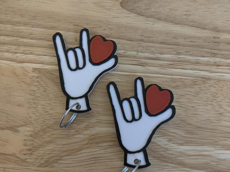 American Sign Language, I Love You Keychain +