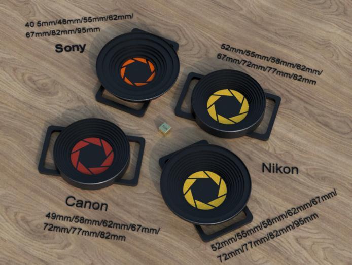 Lens Cap Holders for Canon, Nikon and Sony DSLRs