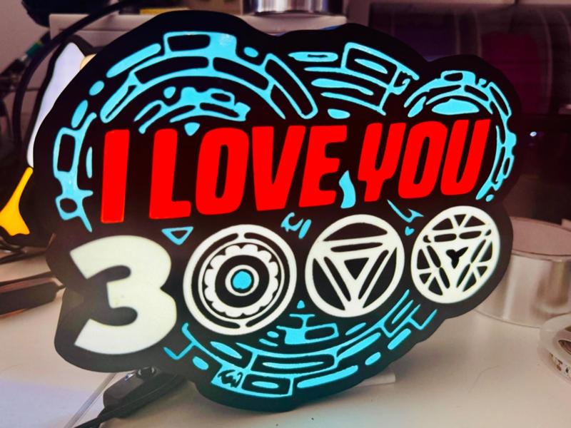 Ironman - I Love You 3000 Light Box