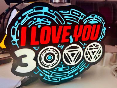Ironman - I Love You 3000 Light Box