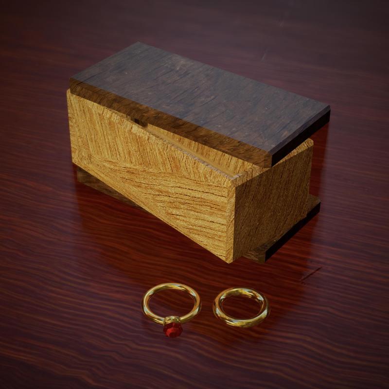 Wooden Rings Box / Jewellery Box