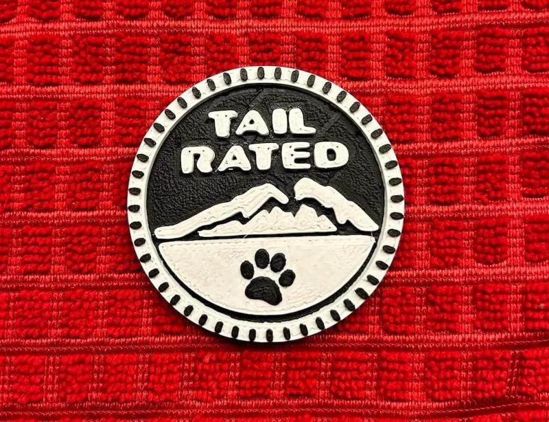 Trail Rated Badge  - "Tail Rated" with paw print for Jeep Wrangler   
