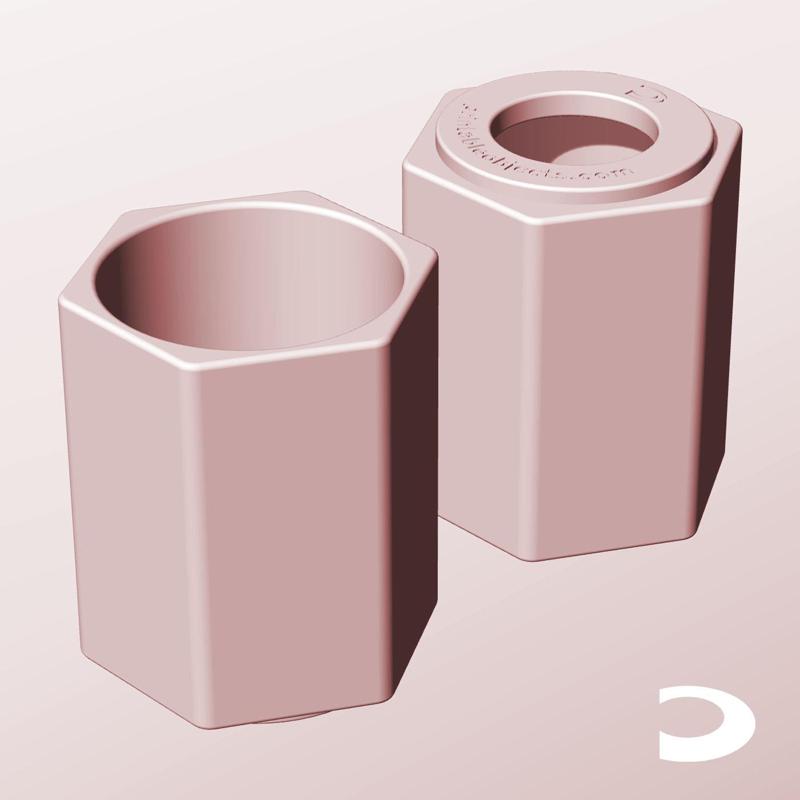 CH68-95-P Pierced Modular Stacking Storage Box Bin Container Planter Lamp Shade | Printable Objects - Infinite Containers | stl file for 3d printing