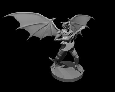 Dragonborn Male Bard with Axe Guitar