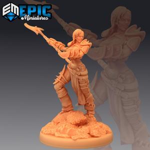 Elven Huntress Attacking / Female Barbarian Elf / Ancient Elvish Tribe