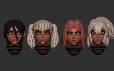 Space nuns anime heads 64 variations (may 2021)