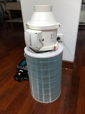 Duct fan DIY air purifier   