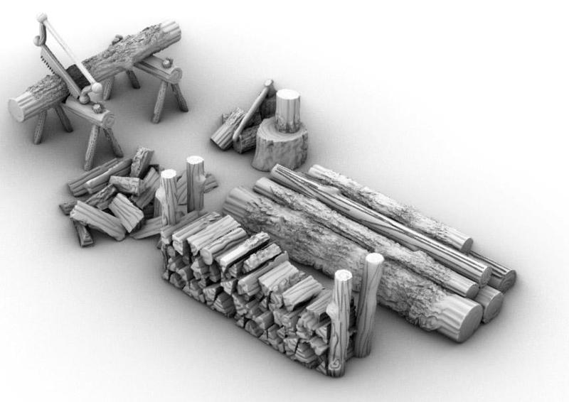 Wood Chopping Work Site 28mm