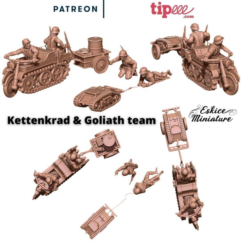 Kettenkrad & goliath team - 28mm for wargame
