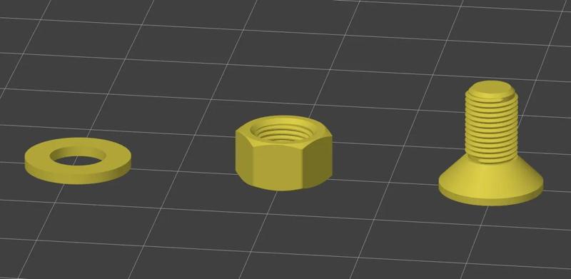 M5x10 screw with washer and bolt   