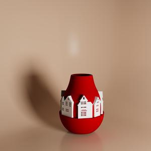 WINTER VILLAGE VASE FOR HOME DECOR
