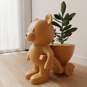 teddy bear DECORATIVE VASE - POT - PLANTER - CANDY DISH - CUP - URN 014