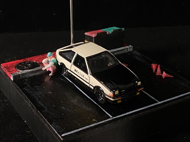 Car model miniature scene 1-64