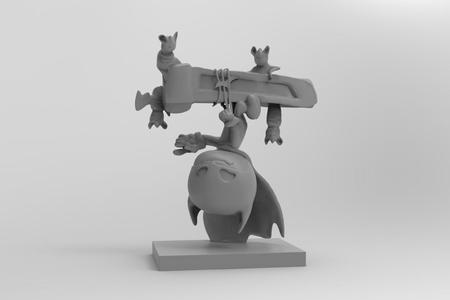 Chibi Batman boy hanging with bats 3D PRINTING DIORAMA