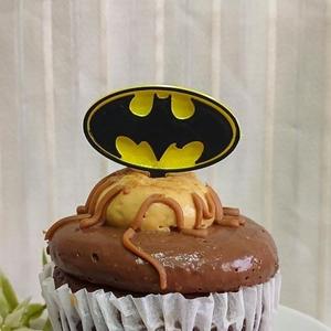Mini Cupcake Topper - batman logo