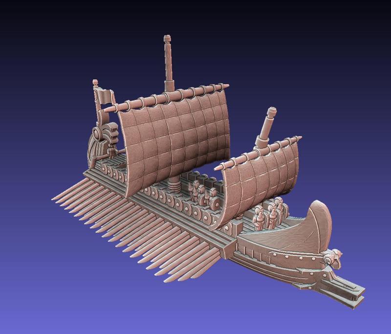 ROMAN TRIREME GALLEYS (x2) 1/600 scale