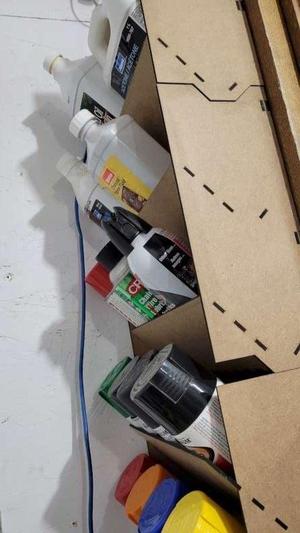 Lasercut Rattle Paint Can rack K40