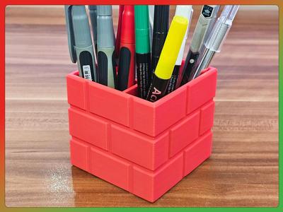 Super Mario Brick Pencil Holder with Divider