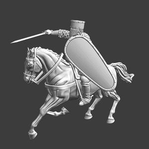 Medieval Danish Crusader Knight - Charging with sword