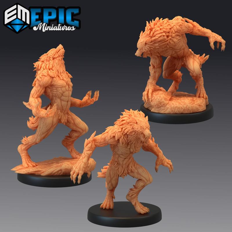 Werewolf Brute Set / Man Wolf Hybrid / Chaotic Evil Humanoid / Shapechanger