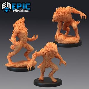 Werewolf Brute Set / Man Wolf Hybrid / Chaotic Evil Humanoid / Shapechanger