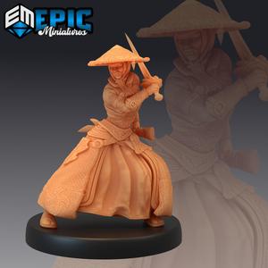 Warrior Monk Female Fighting / Samurai / Sword Fighter / Japanese Dynasty
