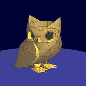 owl flowerpot low poly