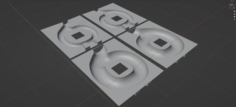 MOLD FOR CURVED VASE IN TWO PARTS