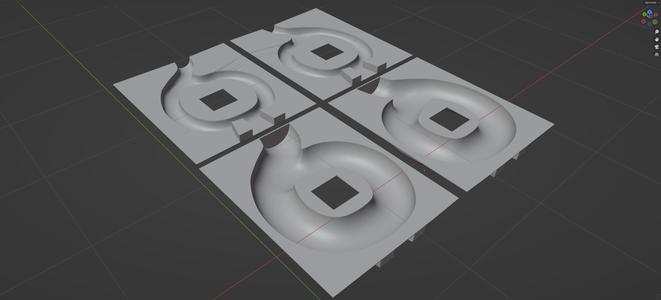 MOLD FOR CURVED VASE IN TWO PARTS