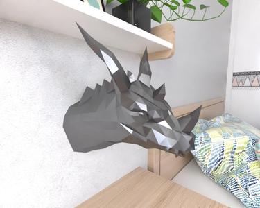 Dragon Head Wall Lowpoly